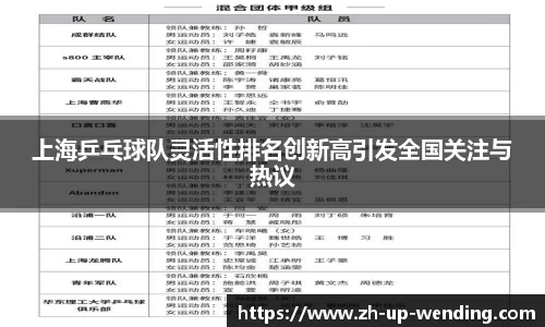 上海乒乓球队灵活性排名创新高引发全国关注与热议