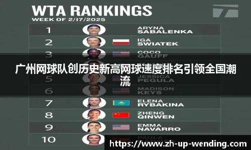 广州网球队创历史新高网球速度排名引领全国潮流